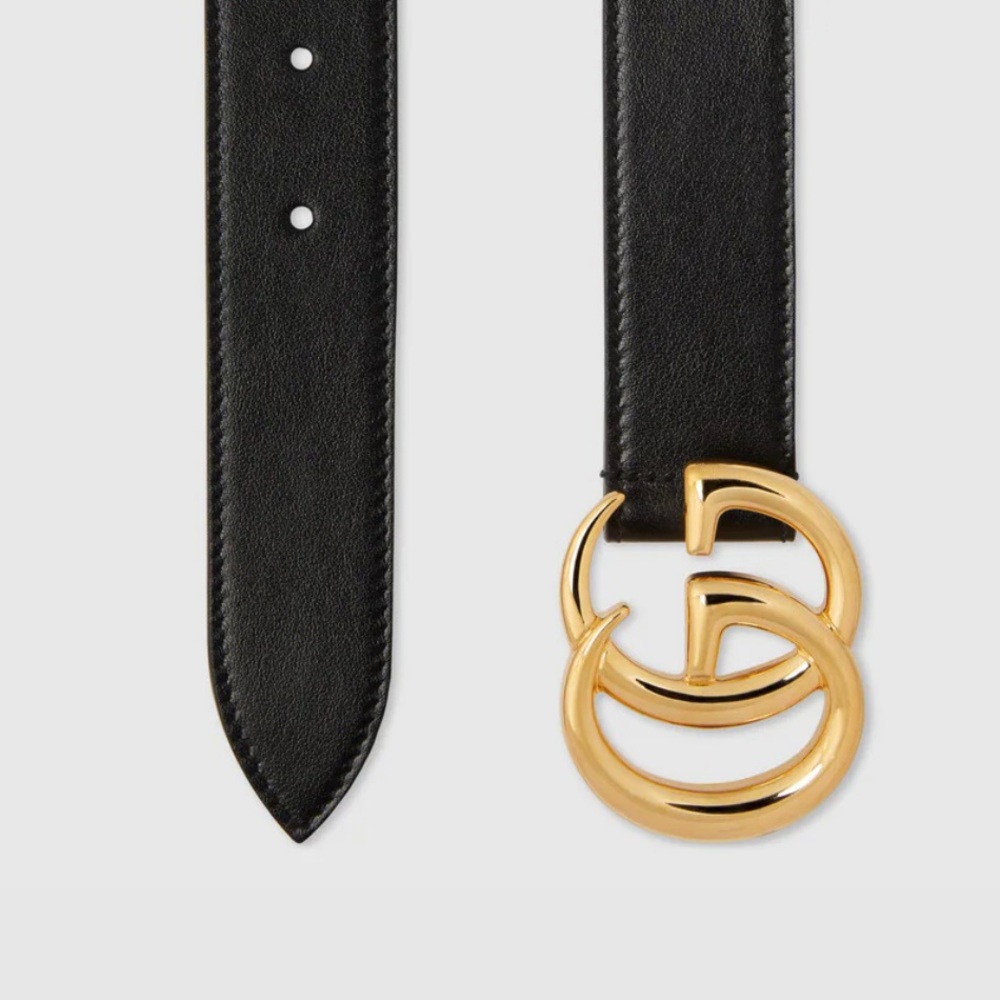 GG Marmont leather belt with shiny buckle size 75
